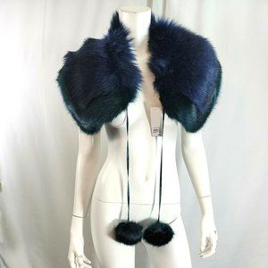 BP Navy Blue Faux Fur Scarf